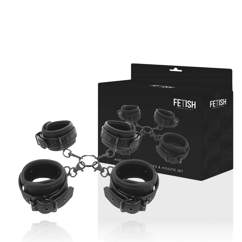 FETISH SUBMISSIVE - SET OF HAND AND ANKLE HANDCUFFS WITH NOPRENE LINING 2