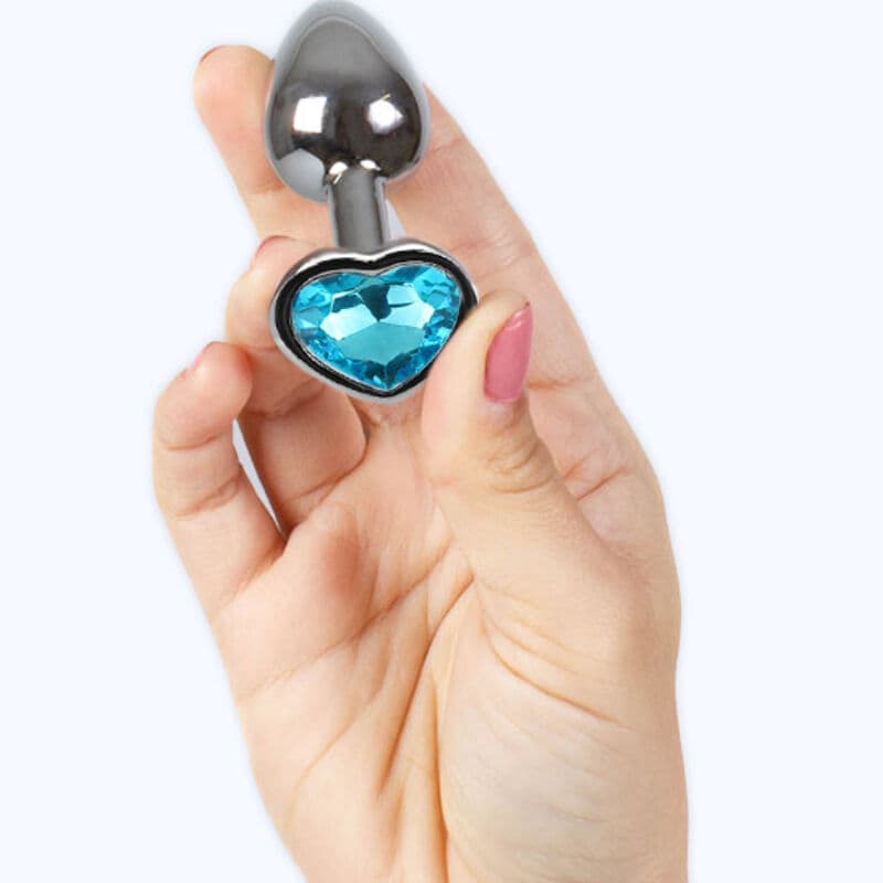 SECRETPLAY - METAL BUTT PLUG BLUE HEART SMALL SIZE 7 CM 5