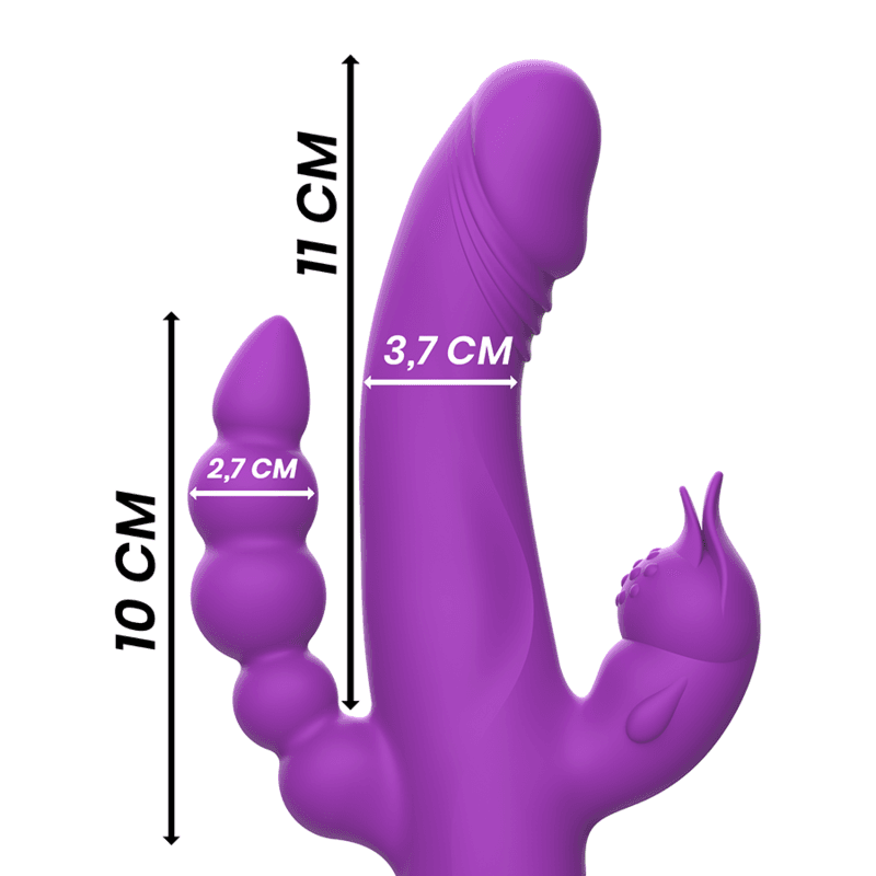 INTENSE - CASANOVA RABBIT SILICONE VIBRATOR TRIPLE MOTOR PURPLE 3