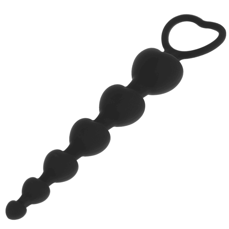 BLACK&SILVER - MILA ANAL CHAIN OF HEARTS 18 CM 2