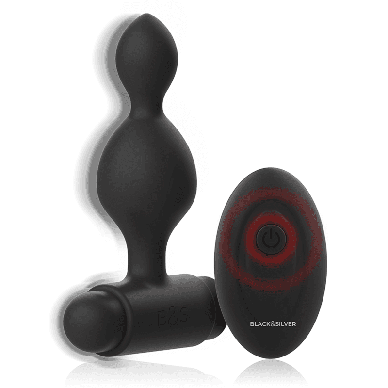 BLACK&SILVER - TUCKER SMALL SILICONE ANAL PLUG REMOTE CONTROL 5