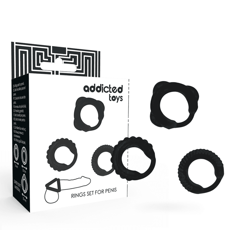 ADDICTED TOYS - C-RING SET BLACK 2