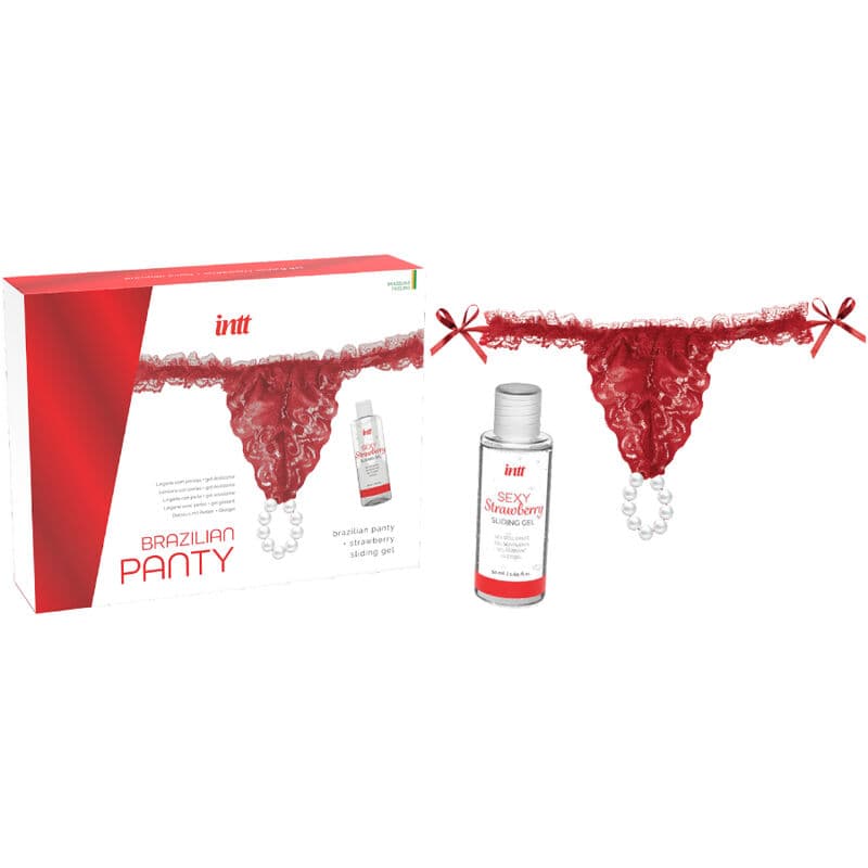 INTT RELEASES - BRAZILIAN RED PANTY WITH PEARLS AND LUBRICATING GEL 50 ML 5
