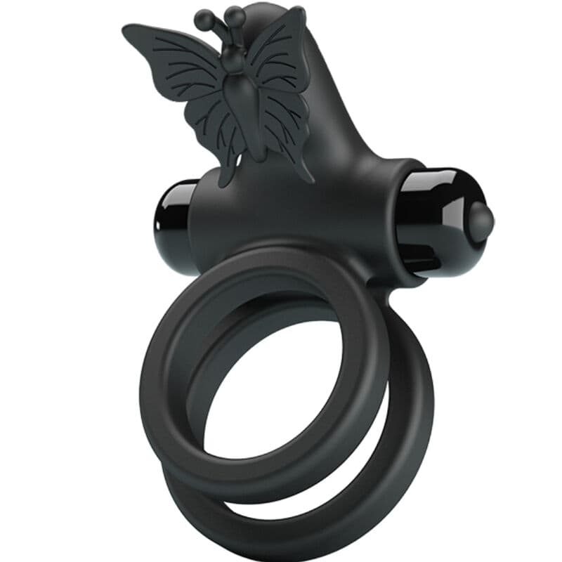 PRETTY LOVE - DOUBLE VIBRATING RING WITH BLACK STIMULATOR 2