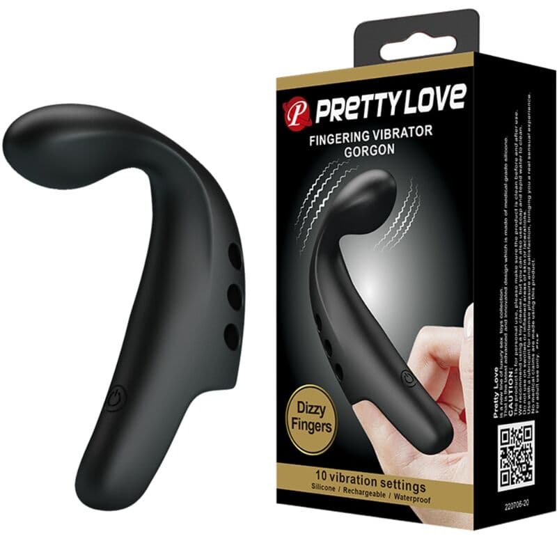 PRETTY LOVE - BLACK GORGON VIBRATOR THIMBLE 2