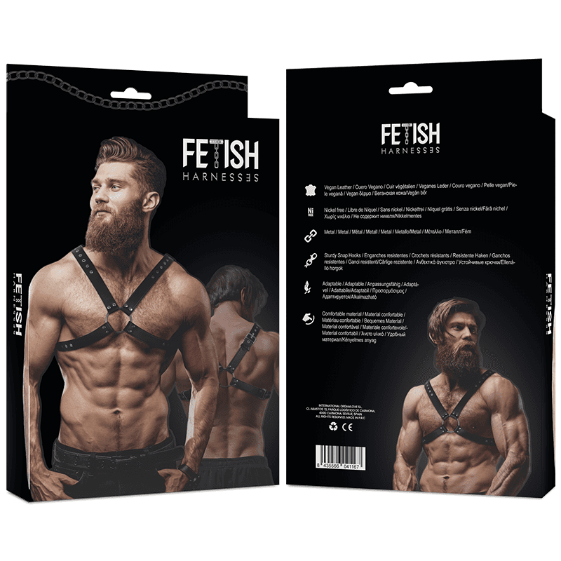 FETISH SUBMISSIVE ATTITUDE - MENS CROSS CHEST ECO-LEATHER HARNESS 2