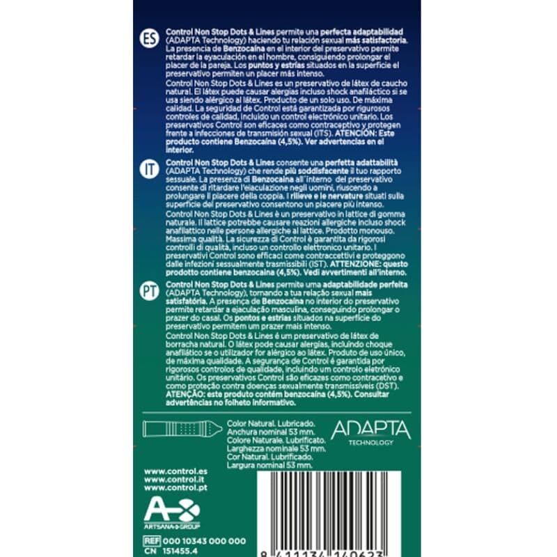 CONTROL - NONSTOP DOTS AND LINES CONDOMS 12 UNITS 2