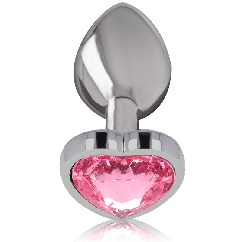 INTENSE - ALUMINUM METAL ANAL PLUG PINK HEART SIZE L 2