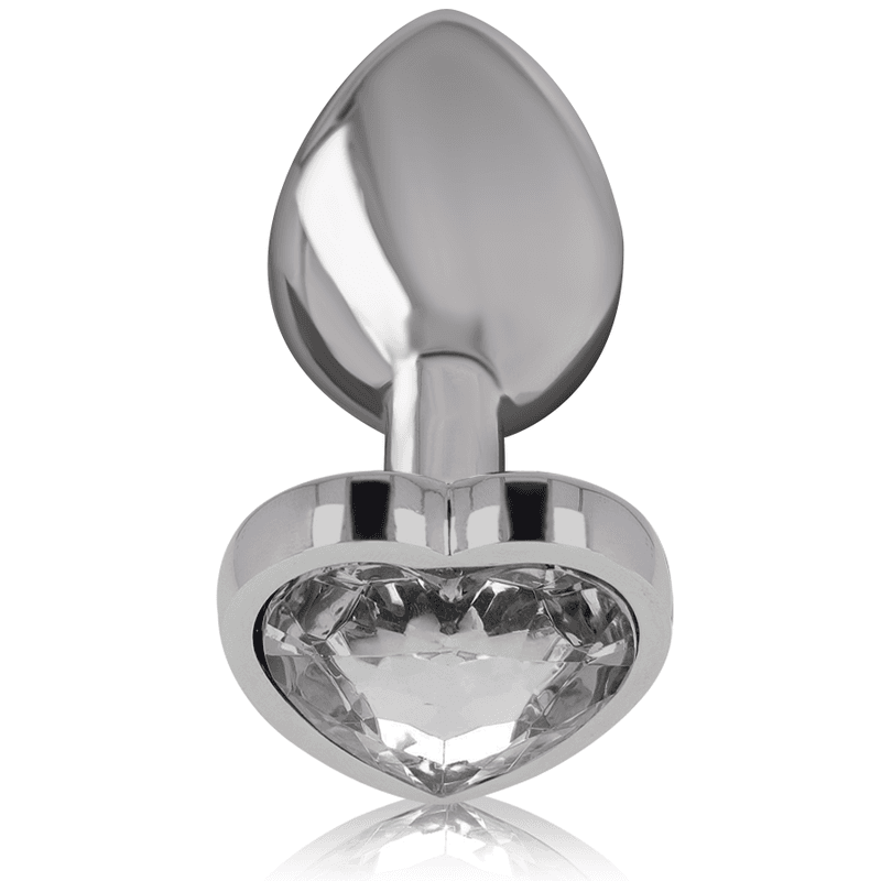 INTENSE - ALUMINUM METAL ANAL PLUG WHITE HEART SIZE M 2