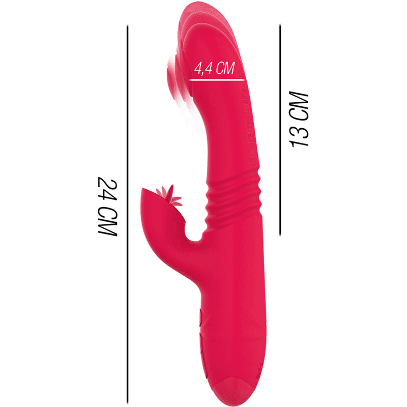 INTENSE - DUA MULTIFUNCTION RECHARGEABLE UP & DOWN VIBRATOR WITH RED TONGUE 3