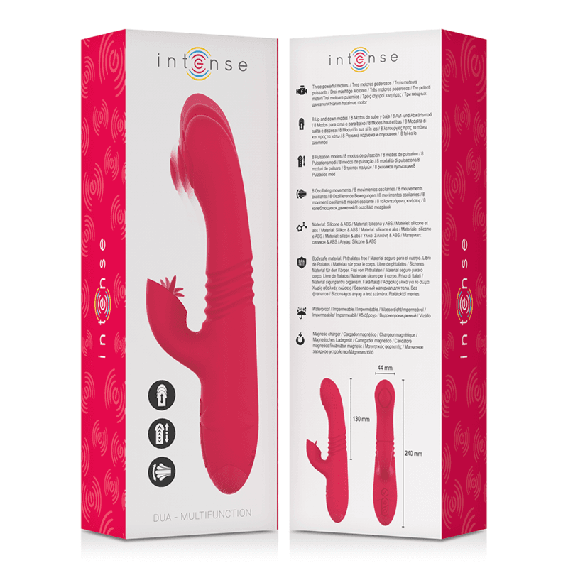 INTENSE - DUA MULTIFUNCTION RECHARGEABLE UP & DOWN VIBRATOR WITH RED TONGUE 5