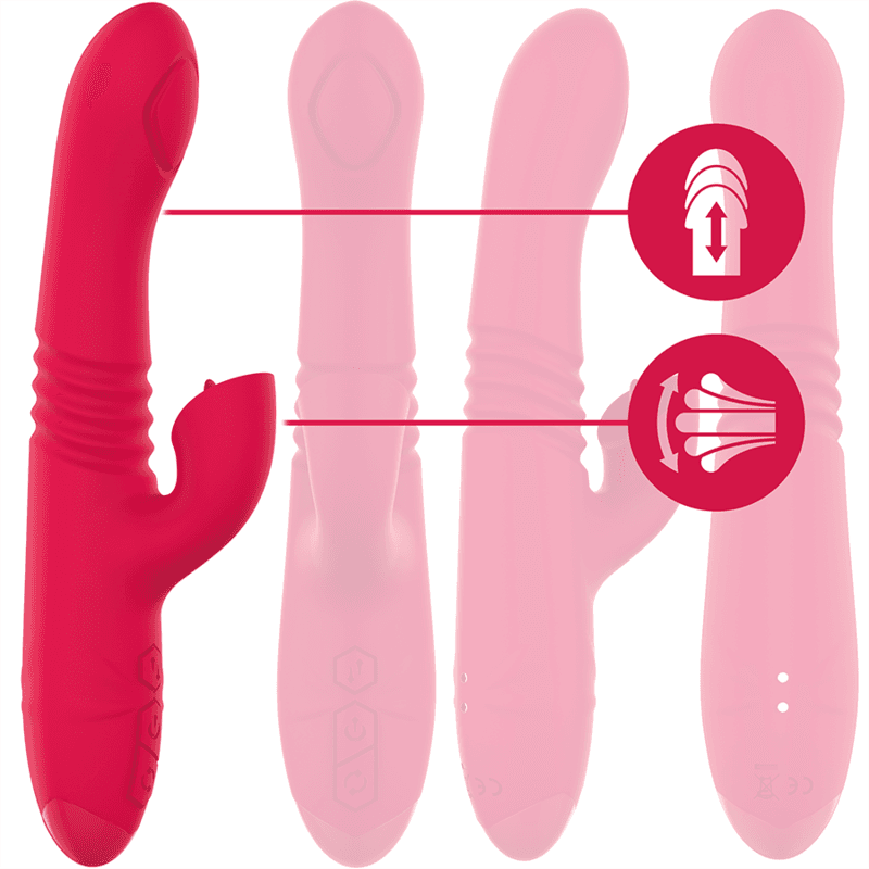INTENSE - DUA MULTIFUNCTION RECHARGEABLE UP & DOWN VIBRATOR WITH RED TONGUE 2