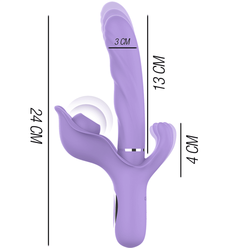 INTENSE - BILLIE MULTIFUNCTIONAL RECHARGEABLE SUCTION VIBRATOR WITH PURPLE PUSH BUTTON 3