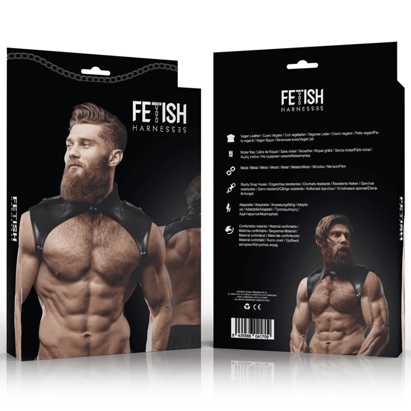FETISH SUBMISSIVE ATTITUDE - MENS BRIGADE ADJUSTABLE ECO-LEATHER NECK HARNESS 2