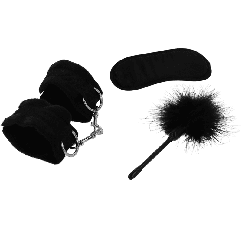 INTENSE - FETISH EROTIC PLAYSET 2 WITH HANDCUFFS, BLIND MASK AND TICKLER 2