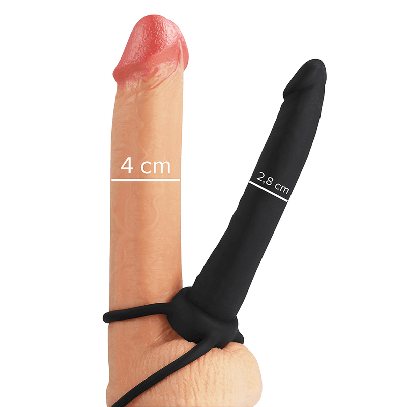 MYTHOLOGY - COBI ONYX ANAL DILDO WITH COCK AND TESTICLE RING 13 SILICONE CM 2