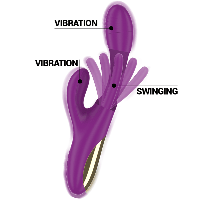 INTENSE - APOLO RECHARGEABLE MULTIFUNCTION VIBRATOR 7 VIBRATIONS WITH SWINGING MOTION PURPLE 3