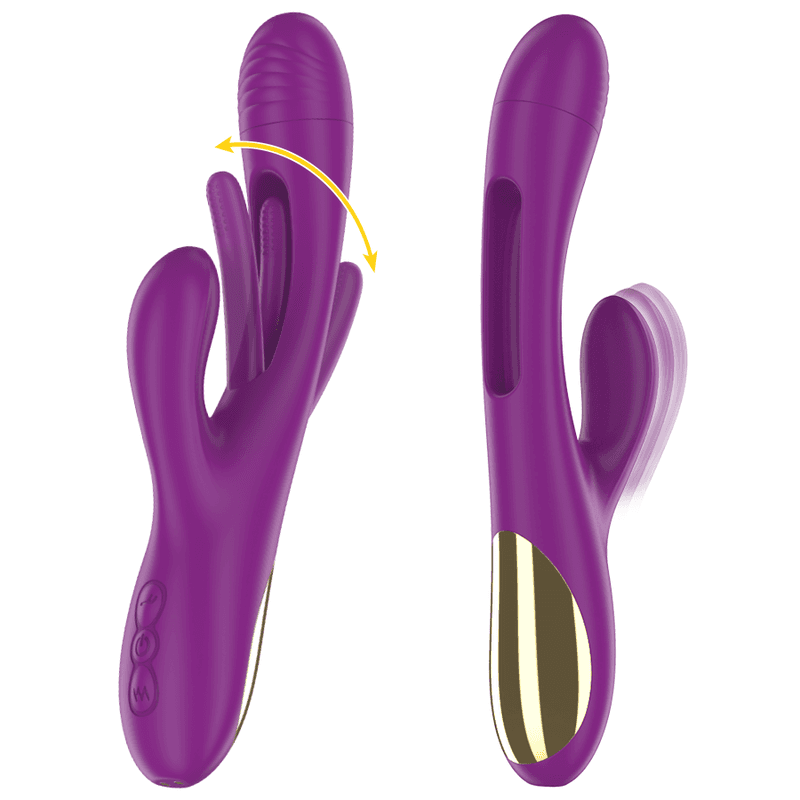INTENSE - APOLO RECHARGEABLE MULTIFUNCTION VIBRATOR 7 VIBRATIONS WITH SWINGING MOTION PURPLE 2