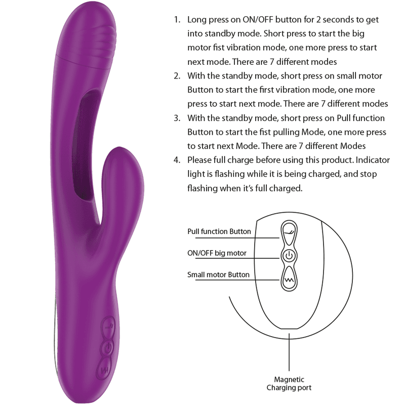 INTENSE - APOLO RECHARGEABLE MULTIFUNCTION VIBRATOR 7 VIBRATIONS WITH SWINGING MOTION PURPLE 5