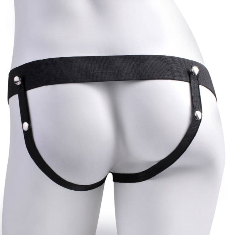 FETISH FANTASY SERIES - ADJUSTABLE HARNESS REALISTIC PENIS WITH BALLS RECHARGEABLE AND VIBRATOR 17.8 CM 5