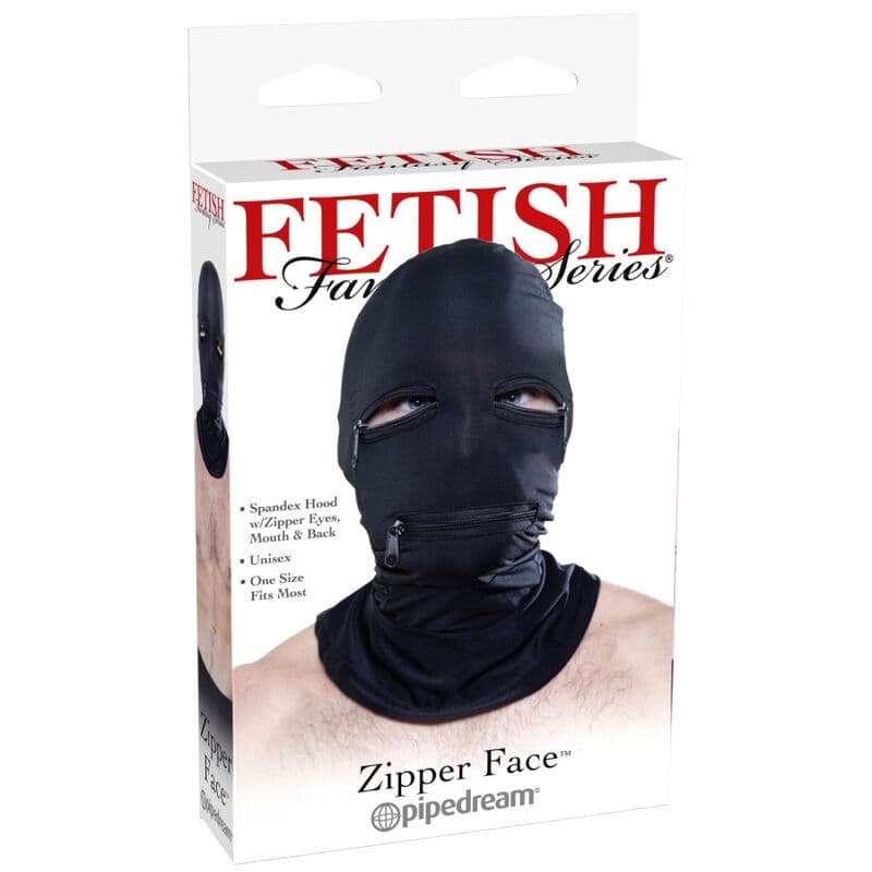 FETISH FANTASY SERIES - HOOD WITH ZIPPERS BLACK 2