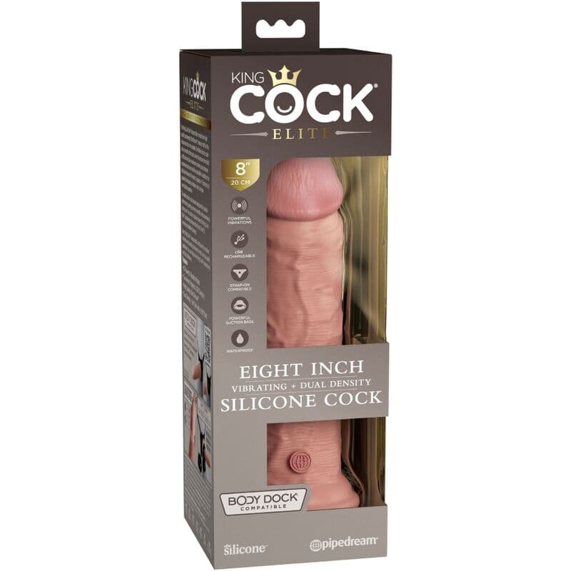 KING COCK - ELITE REALISTIC DILDO VIBRATING & SILICONE 20.3 CM 5