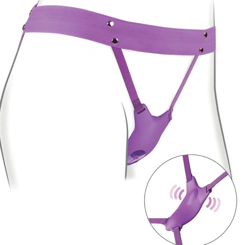 FANTASY FOR HER - BUTTERFLY HARNESS, VIBRATING RECHARGEABLE & REMOTE CONTROL PURPLE 3