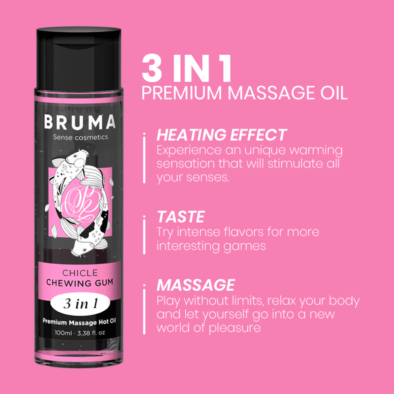 BRUMA - PREMIUM MASSAGE HOT OIL CHEWING GUM 3 IN 1 - 100 ML 4
