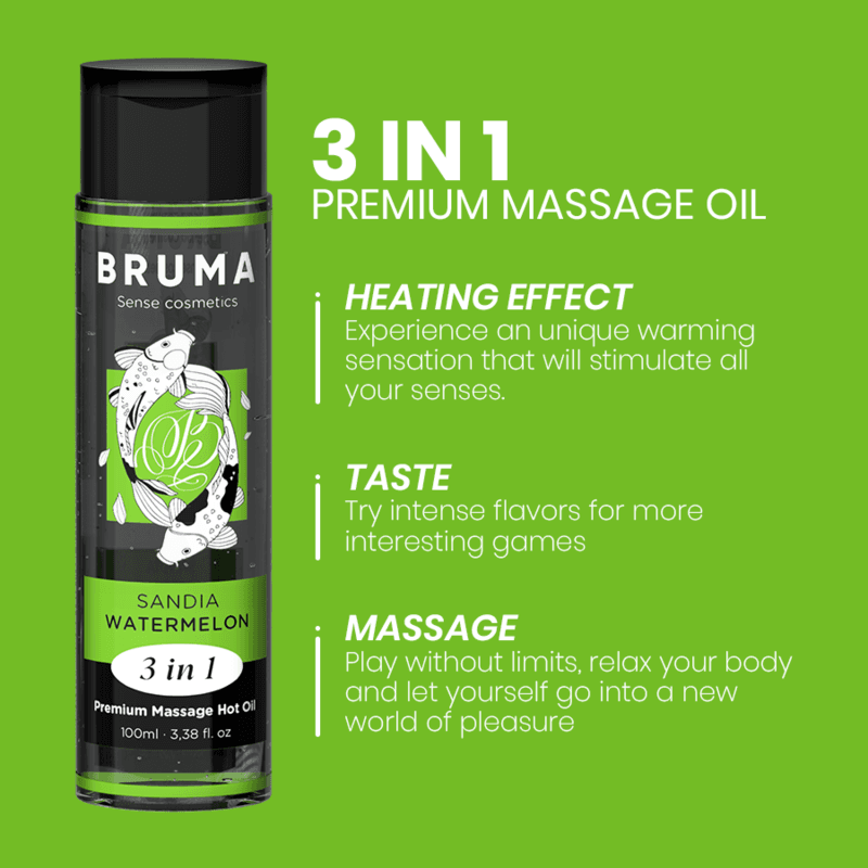 BRUMA - PREMIUM MASSAGE HOT OIL WATERMELON 3 IN 1 - 100 ML 4