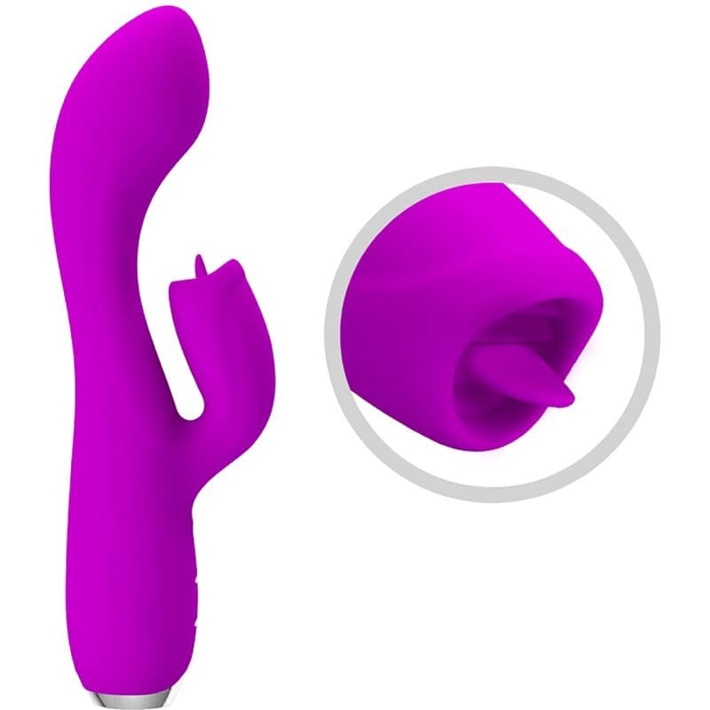 PRETTY LOVE - GLORIA RECHARGEABLE RABBIT VIBRATOR-WATERPROOF PURPLE 5