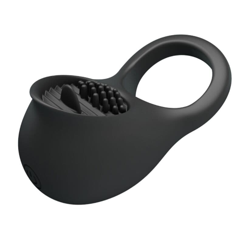 PRETTY LOVE - VIBRATING PENIS RING WITH BLACK TONGUE 4