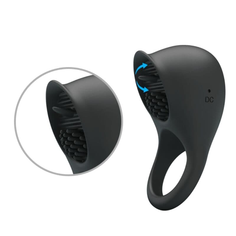 PRETTY LOVE - VIBRATING PENIS RING WITH BLACK TONGUE 5