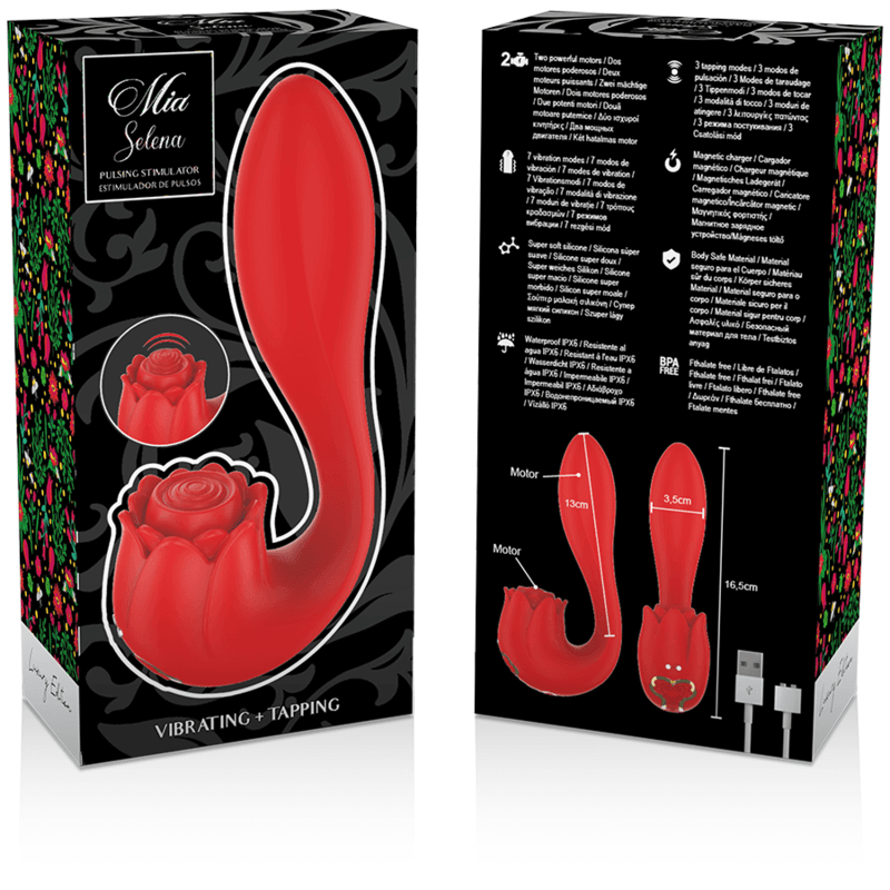 MIA - SELENA STIMULATOR VIBRATING + TAPPING RED 3