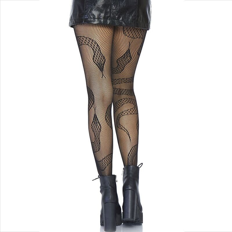 LEG AVENUE - STOCKINGS NET SNAKES BLACK 2