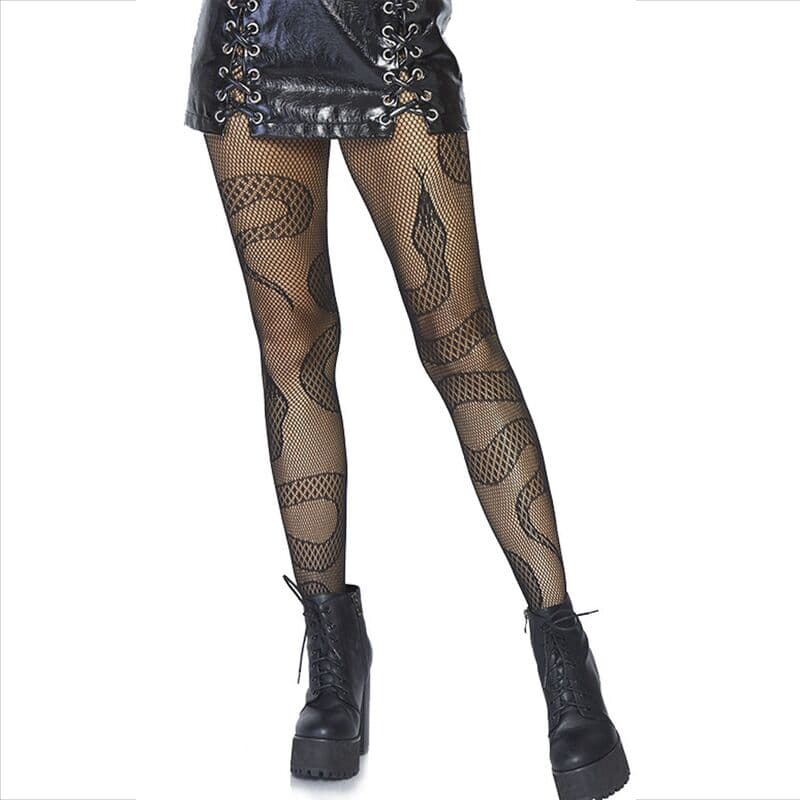 LEG AVENUE - STOCKINGS NET SNAKES BLACK 5
