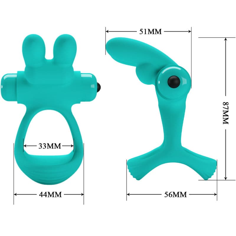 PRETTY LOVE - DANTE GREEN RABBIT VIBRATOR RING 4