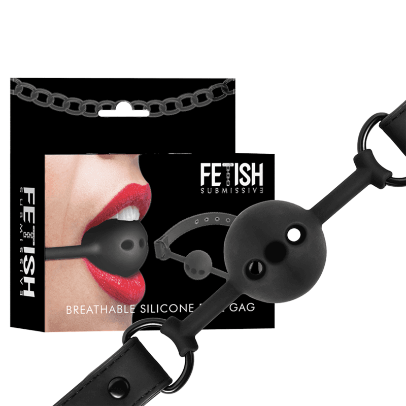FETISH SUBMISSIVE BONDAGE - BREATHABLE SILICONE BALL GAG 2