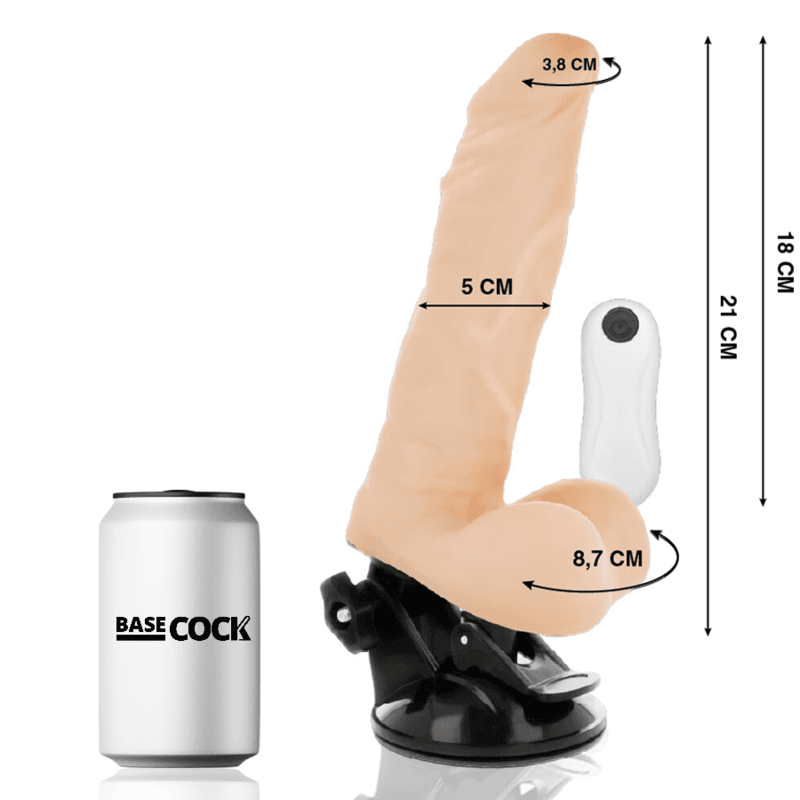 BASECOCK - VIBRADOR REALÍSTICO ARTICULABLE CONTROL REMOTO 21 CM -O- 5 CM 4