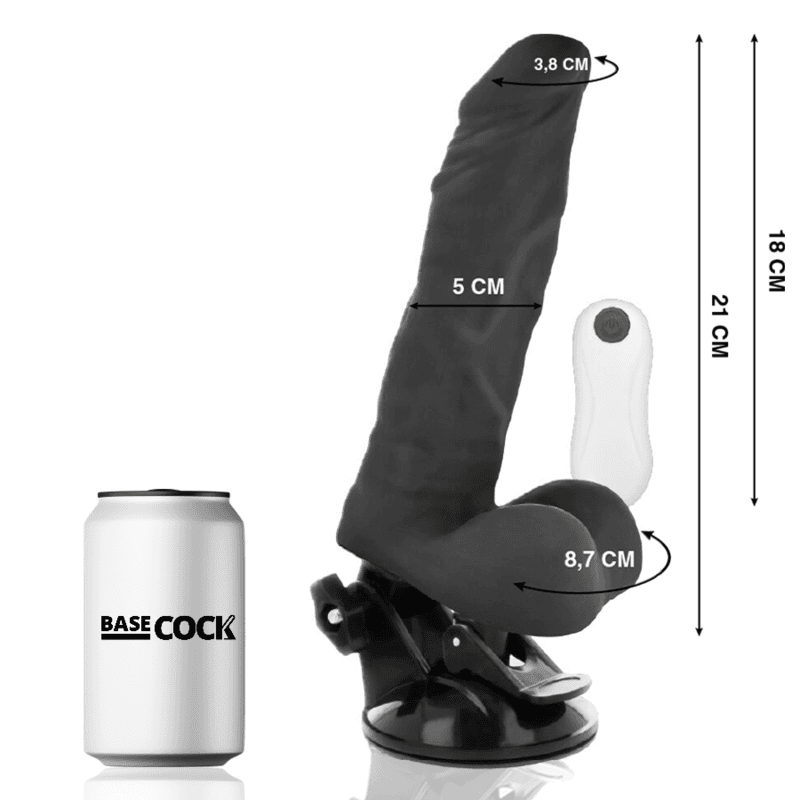 BASECOCK - VIBRADOR REALÍSTICO ARTICULABLE CONTROL REMOTO 21 CM -O- 5 CM 3