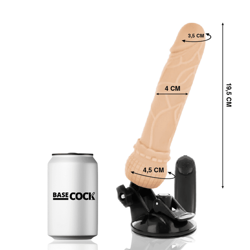 BASECOCK - VIBRADOR REALÍSTICO CONTROL REMOTO 19.5 CM -O- 4 CM 4