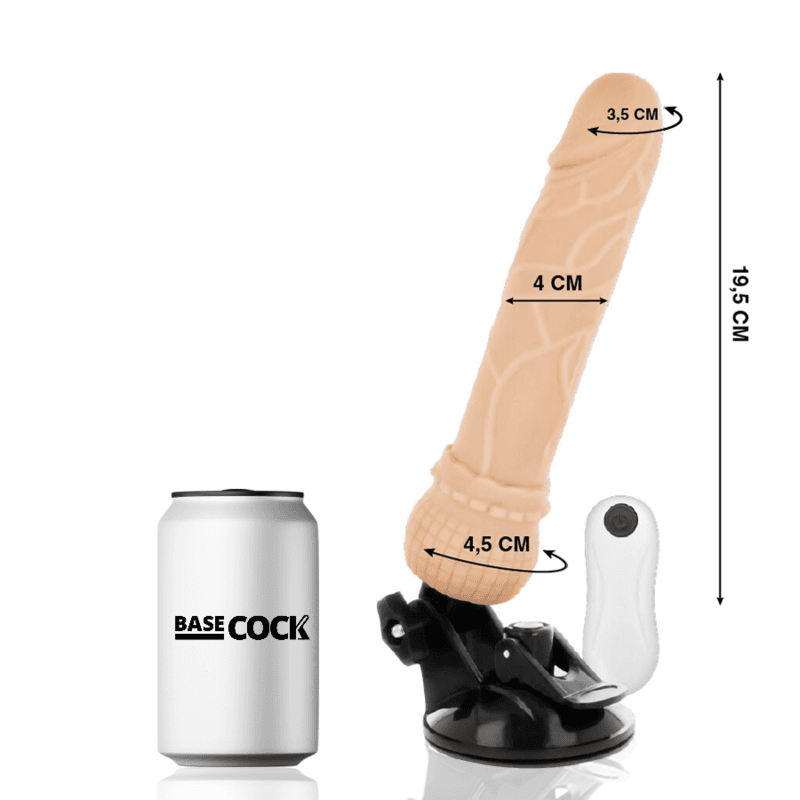 BASECOCK - VIBRADOR REALÍSTICO CONTROL REMOTO 19.5 CM -O- 4 CM 4