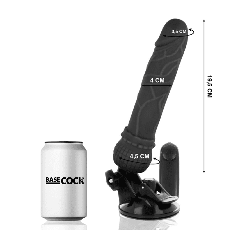 BASECOCK - VIBRADOR REALÍSTICO CONTROL REMOTO 19.5 CM -O- 4 CM 3