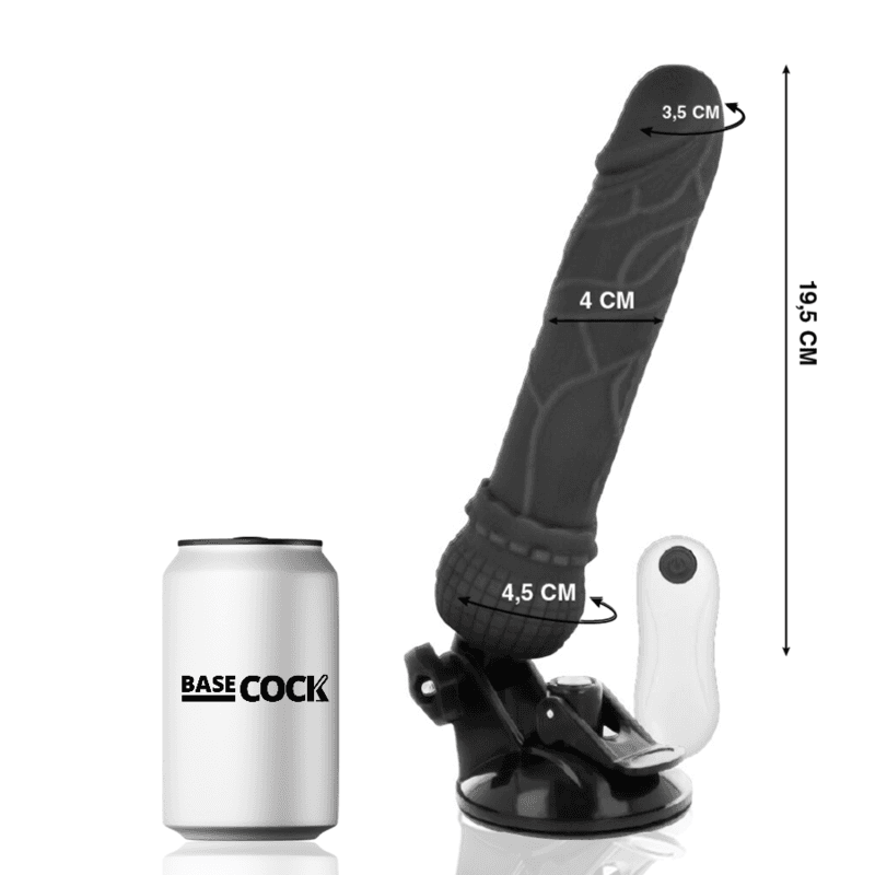 BASECOCK - VIBRADOR REALÍSTICO CONTROL REMOTO 19.5 CM -O- 4 CM 3