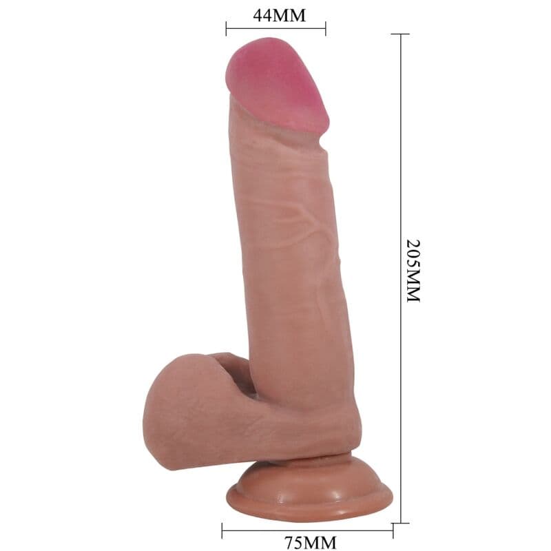PRETTY LOVE - SLIDING SKIN SERIES REALISTIC DILDO WITH SLIDING SKIN SUCTION CUP FLESH 20.5 CM 4