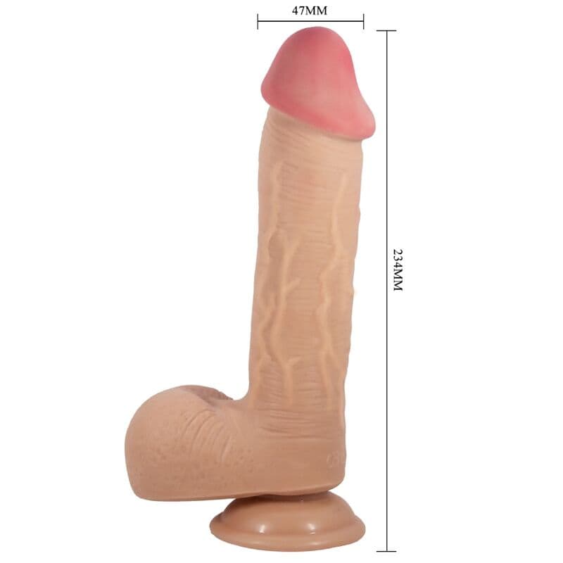 PRETTY LOVE - SLIDING SKIN SERIES REALISTIC DILDO WITH SLIDING SKIN SUCTION CUP FLESH 23.4 CM 4