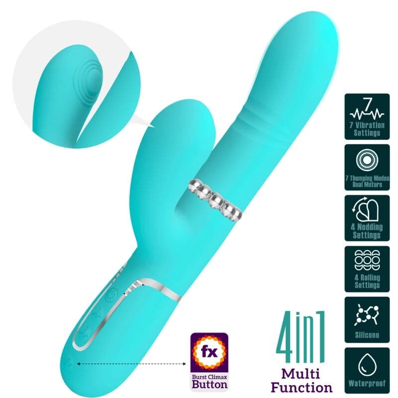 PRETTY LOVE - MULTIFUNCTION G-SPOT VIBRATOR AQUA GREEN 3