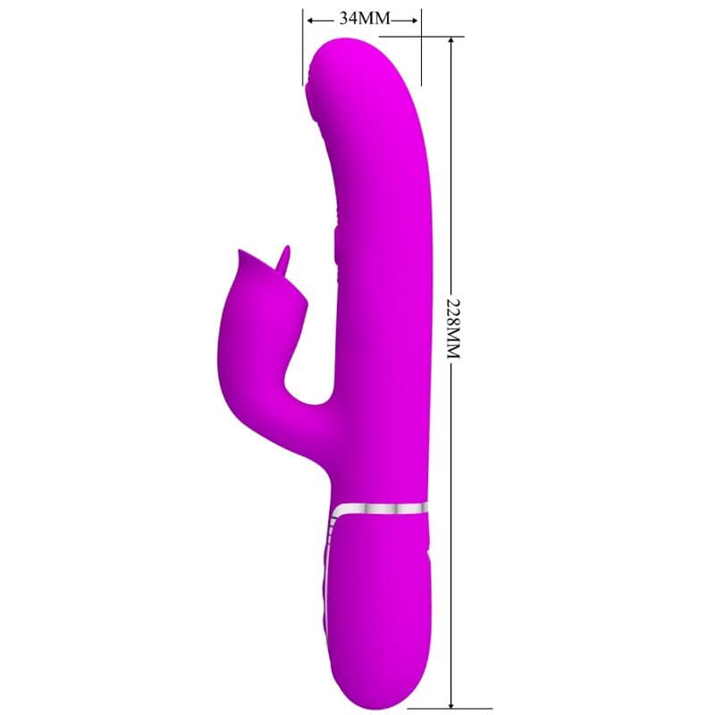 PRETTY LOVE - RABBIT VIBRATOR WITH LICKING FUCHSIA 2