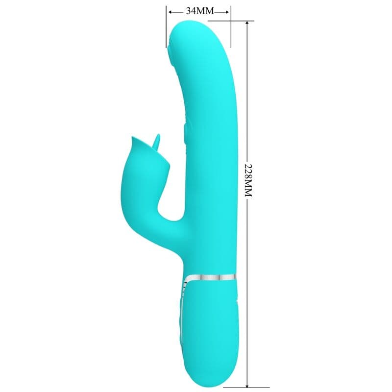 PRETTY LOVE - RABBIT VIBRATOR WITH LICKING AQUA GREEN 2