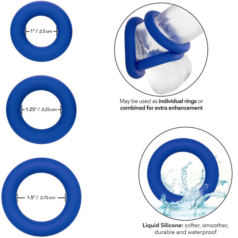 CALEXOTICS - ADMIRAL COCK RING SET BLUE 2
