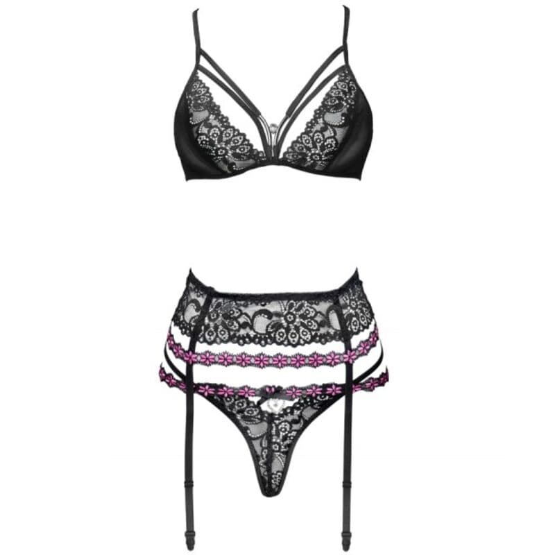 LIVCO CORSETTI FASHION - SNEHANA LC 90443 SUJETADOR + LIGUERO + PANTY NEGRO 5